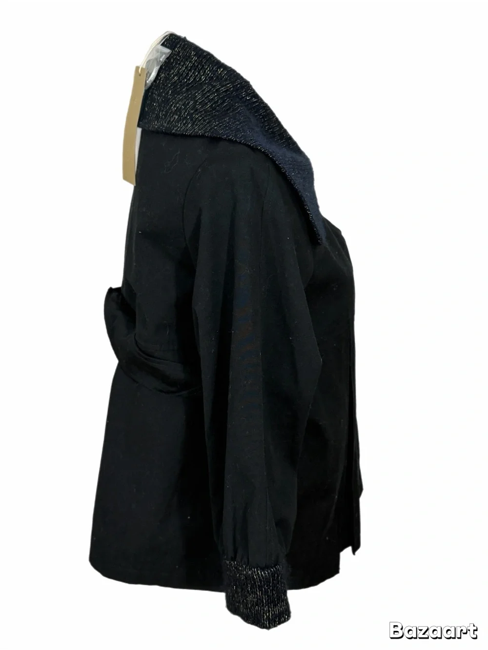 Miss Me Women’s Jacket Size Large NWT Black Metallic Trim Button Front Coat